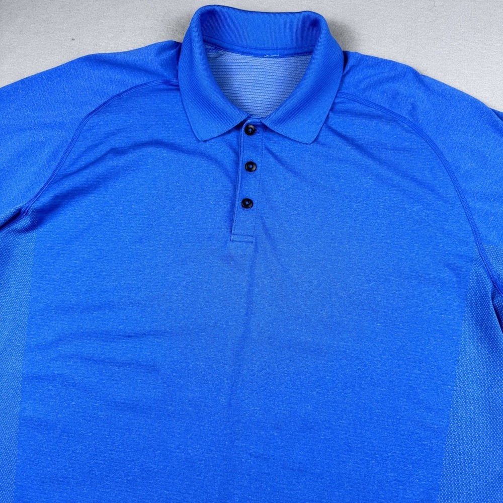 Lululemon Metal Vent Tech Polo Shirt Men XXL Blue Short Sleeve Golf Performance